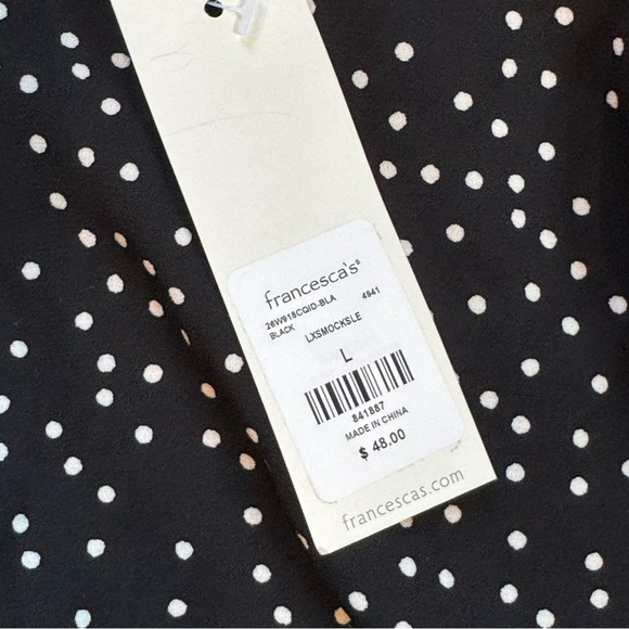 Mi Ami Black and White Sheath Dress with Bishop Sleeves - Picture 4 of 4